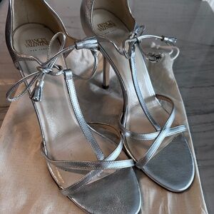 Frances Valentine - Silver Valentina Heels Sz 9